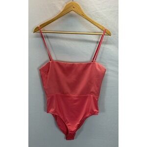 House Of CB Maya Coral One Piece Swimsuit M Halter Beach Cheeky